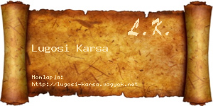Lugosi Karsa névjegykártya